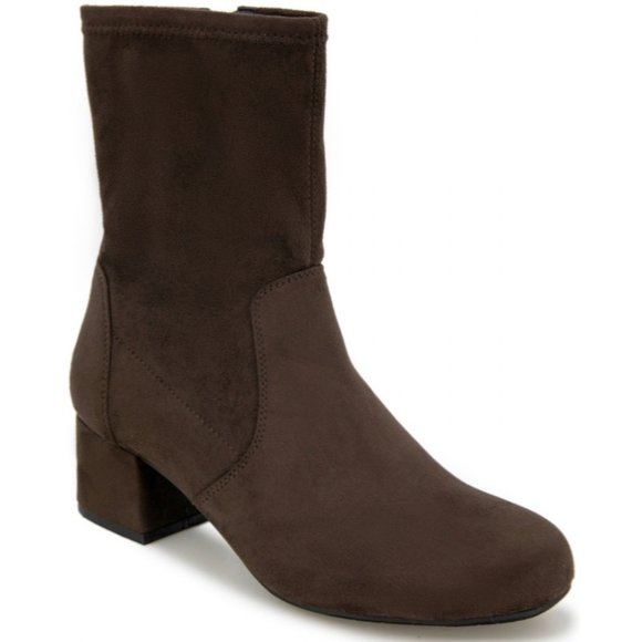 Reaction Kenneth Cole Women's Road Stretch Dress Booties Chocolate Size 9.5 NWB - Picture 1 of 8